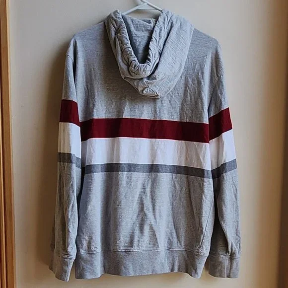 American Eagle Outfitters Striped Hooded Pullover Sweatshirt Size Large - Picture 12 of 13